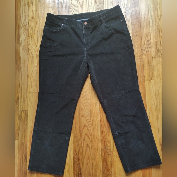 L.L. Bean Favorite Fit Corduroy Pants Jeans Black Ankle Cropped Cotton Pocket 20 - Picture 4 of 16
